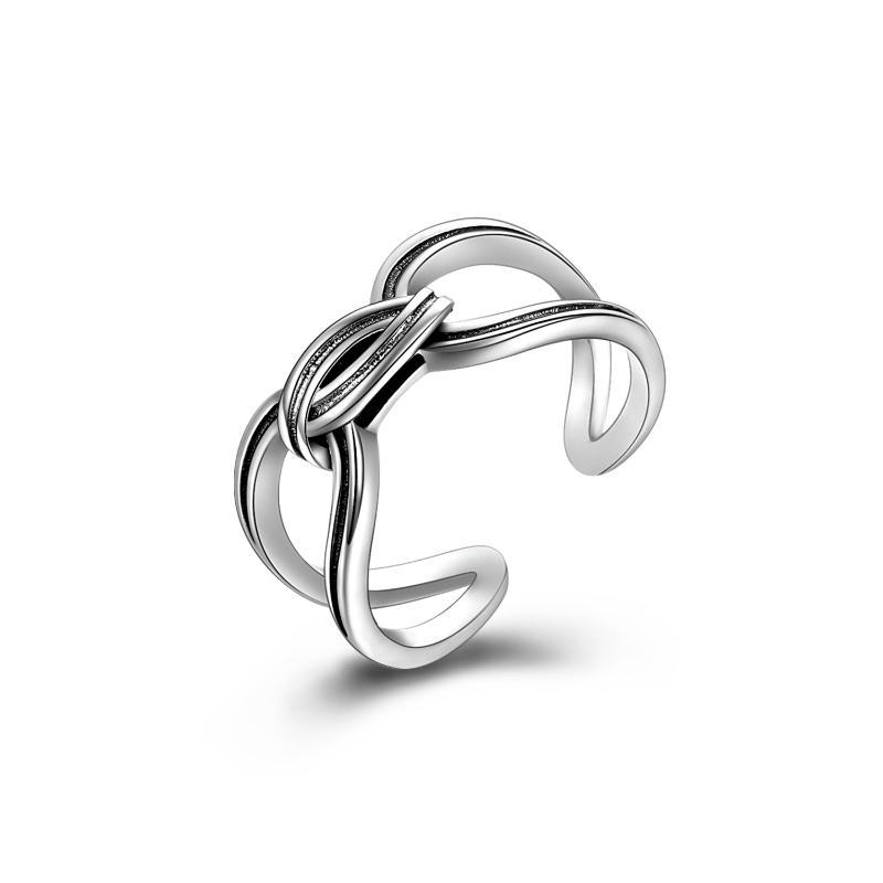 Sterling Silver Love Knot Ring - Adjustable Promise Jewelry for Couples